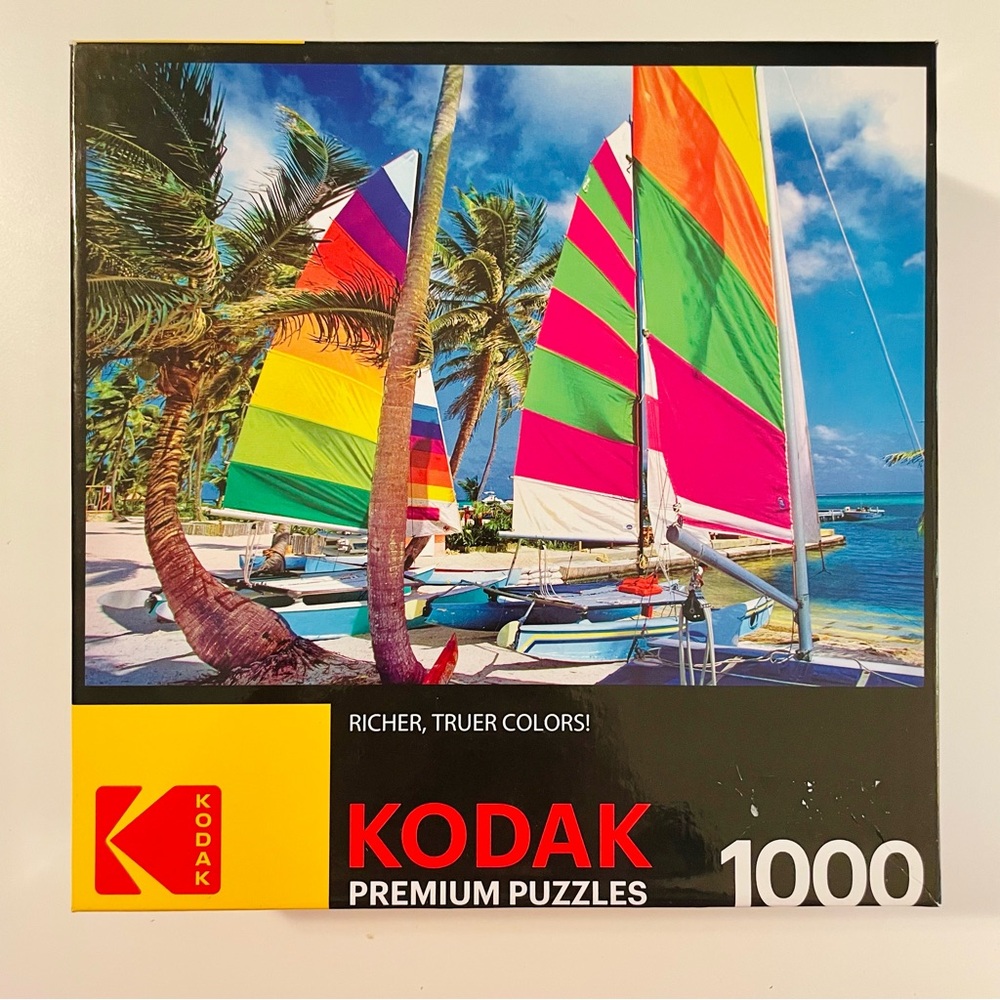 Cra-Z-Art Kodak Premium 1,000 Piece Puzzle | Colorful Sailboats on a Beach